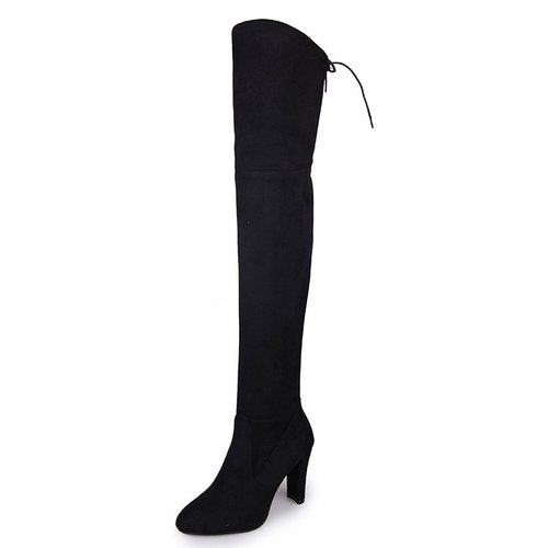 2025 women's elastic faux fur over-the-knee high boots with fashion style