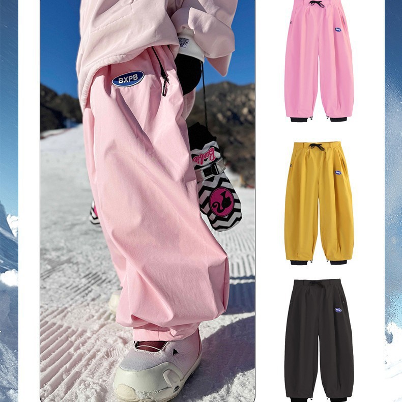 2025 American Retro Veneer Waterproof Ski Pants for Men and Women in Winter, the Same Style for Couples, Waterproof, Windproof and Wear-Resistant Snow Pants