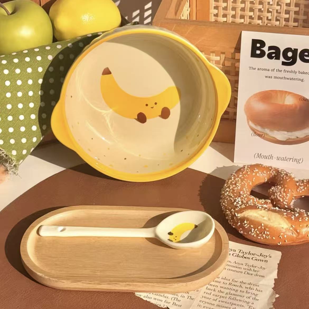 [Banana] 6-inch baby bowl + banana spoon