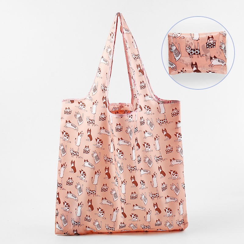 Nueva bolsa de compras plegable de gran capacidad, bolsa de compras para supermercado, bolsa de almacenamiento cuadrada de tela floral, nicho de estilo k, tamaño mediano 4665