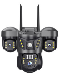 ソーラーカメラ V380Pro 屋外 3 レンズ 3 ビュー 6MP ピクセル WiFi ソーラーカメラ|undefined