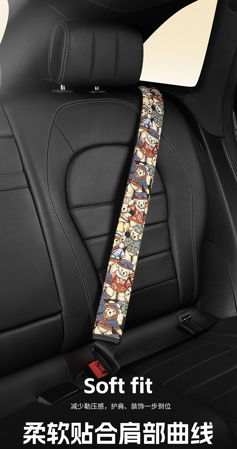 Car Long Shoulder Cover Safety Belt Shoulder Cover Safety Belt Cover Anti-Leveling Anti-Wear Soft Protective Cover Decoration for Truck