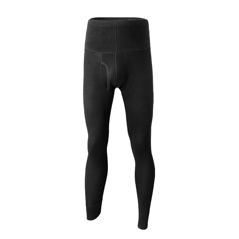 Long Johns de algodón de los hombres de una sola pieza de fondo Delgado pantalones cálidos desgaste interior Delgado alto elástico calzoncillos Pantalones de cintura alta Otoño e Invierno