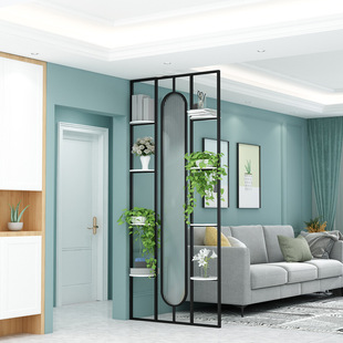 Simple Iron Screen Partition Changhong Glass Living Room Stainless Steel Screen Entry Light Luxury Entrance Entrance Storage Rack