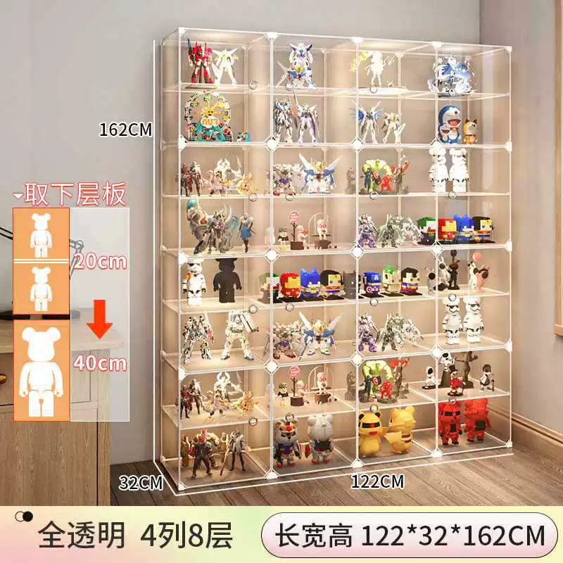 Display Stand (Lego) Acrylic Minifigure Storage Box, modular transparent organizer, multiple layer options