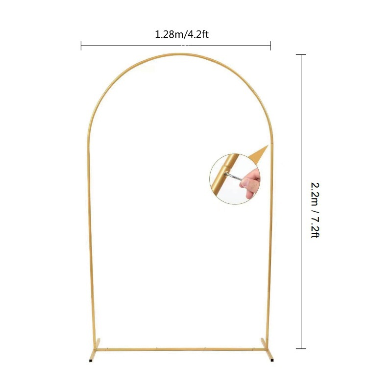 Accesorios de boda transfronterizos Soporte de arco de hierro forjado Fondo de escenario Marco de flores decorativo Arco de boda Marco de hierro cuadrado dorado