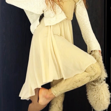 弹力网大斜边芭蕾舞裙成人女体操服倚玲舞蹈练功服纱裙半身裙纱裙