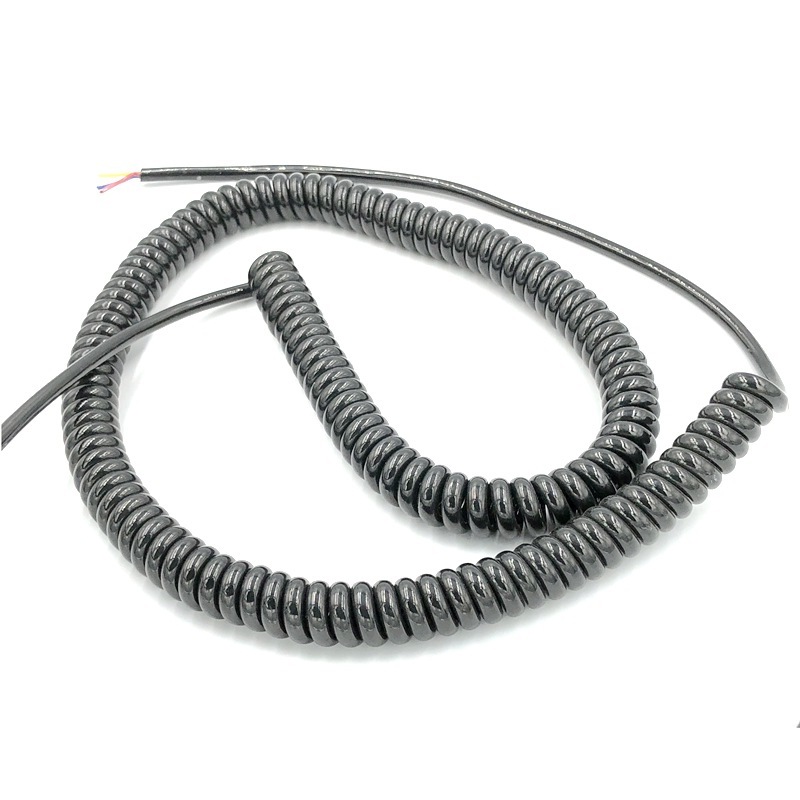 打端子小弹簧线 23456芯PU弹弓伸缩卷线 智能门锁双开信号控制线