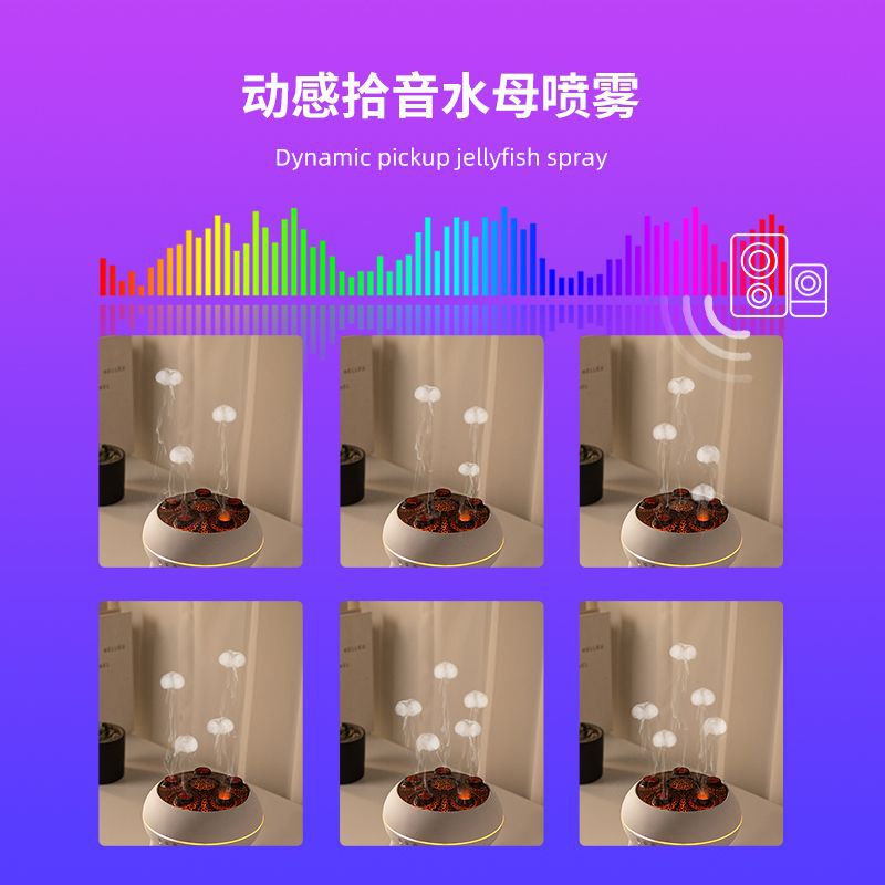 Humidificador y difusor de aroma USB, lámpara de llama de madera con efecto de niebla y luz de colores, para aceites esenciales, portátil de escritorio