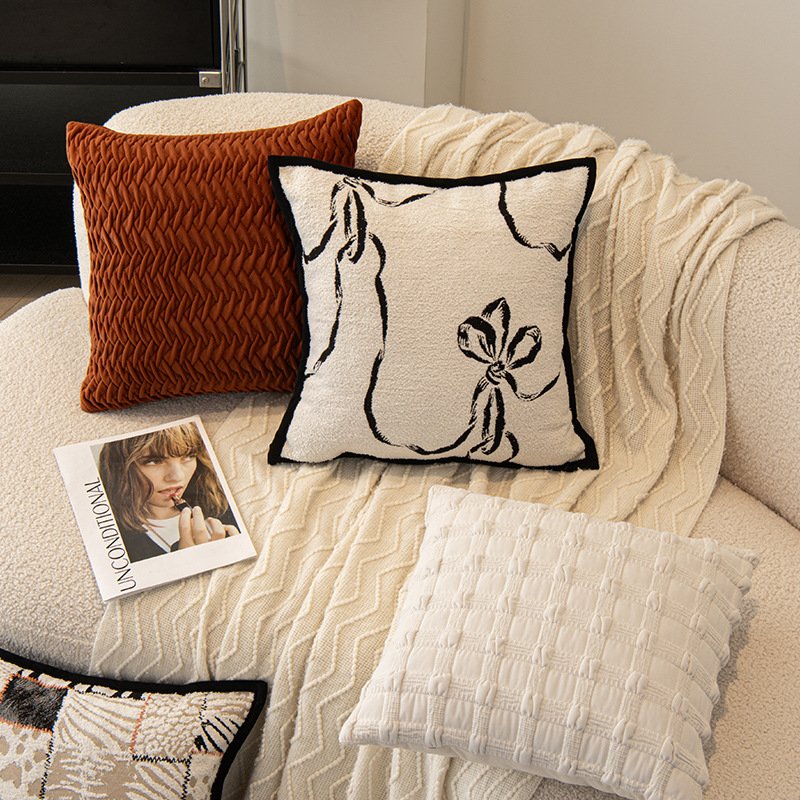 Casual and Versatile Pillow, Accessible Luxury and High-End Pillow, Scandinavian Fabric Bed, Living Room Sofa Pillow Case, Cushion with Core
