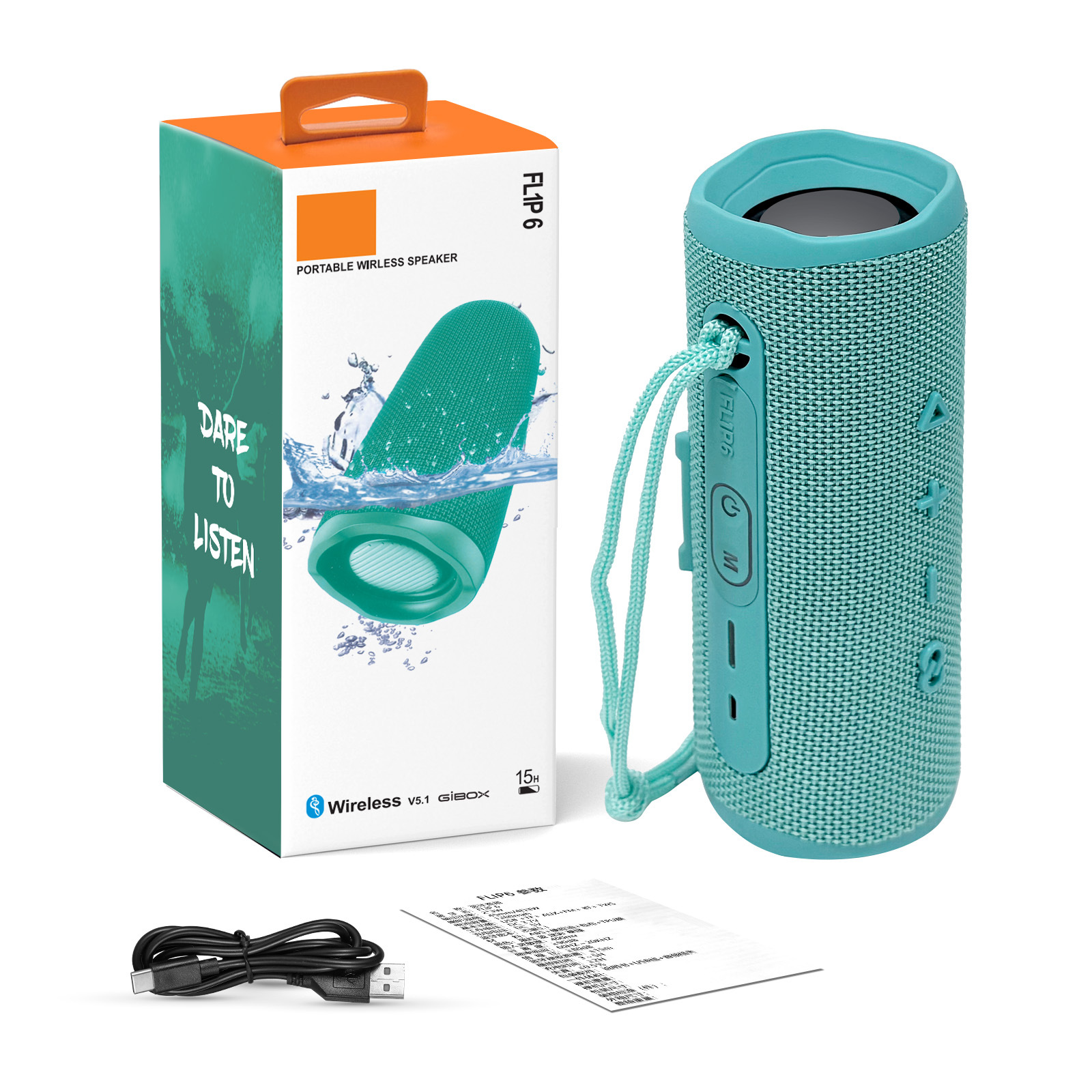 Altavoz Bluetooth Inalámbrico Popular Transfronterizo FL1P6, Altavoz Bluetooth Portátil para Exteriores con Doble Altavoz, Subwoofer con Ranura para Tarjeta TWS