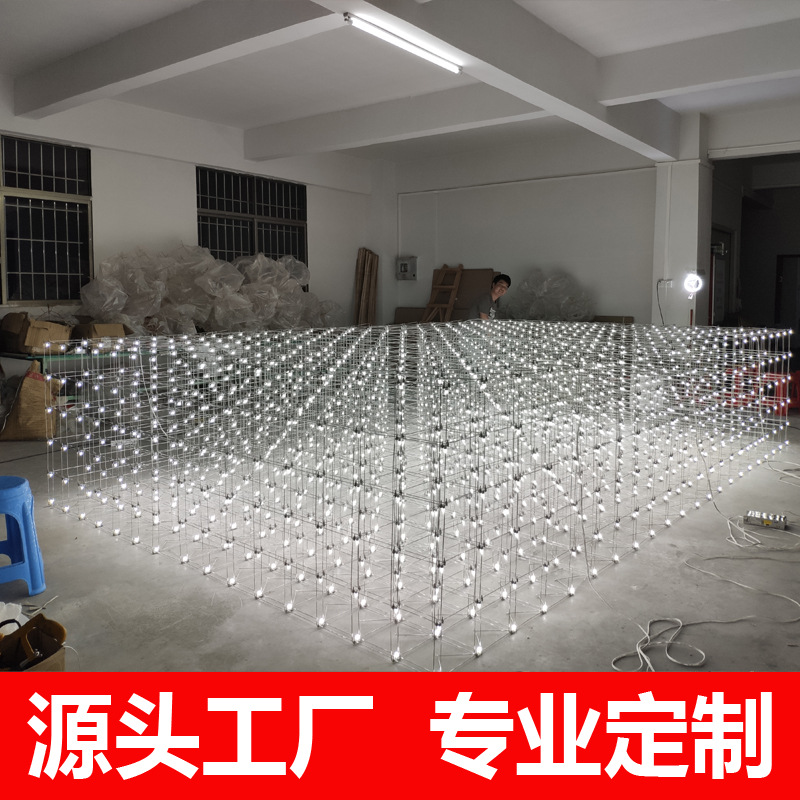 Large Chandelier Sales Department Hotel Lobby Lamps Atmospheric Chandelier Luxury Starlight Cube Chandelier Customization