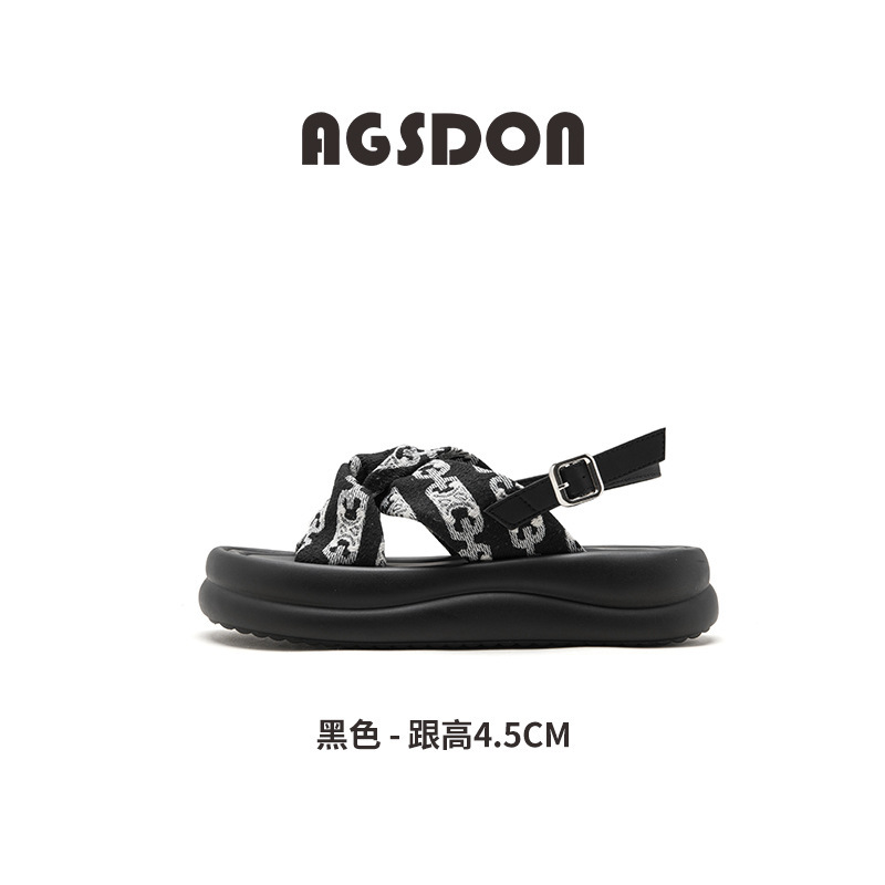 Sandalias de suela gruesa Augu Shiden para mujer, estilo primavera 2026, pantuflas de estilo chino para exteriores que combinan con faldas, pantuflas cómodas que no cansan los pies.