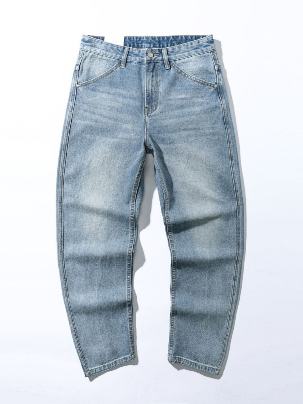 Jeans Rectos y Holgados para Hombre de Mezclilla de Algodón image 7