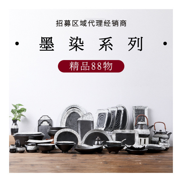 Sanfen Shao Commercial Creative Sushi Plate Rectangular Dish Plate Dessert Plate Japanese Ceramic Set