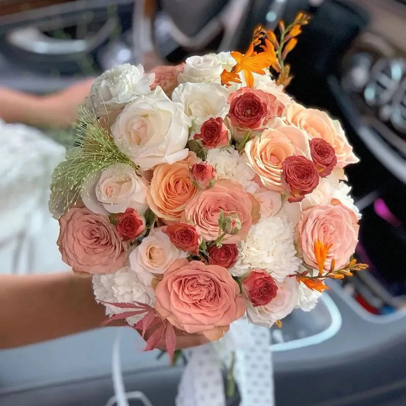 婚礼手捧花新娘手捧结婚出片郁金香领证仿真花拍照道具七夕|undefined