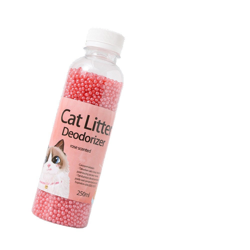 Gato arena desodorante cuentas 250ml botella mixta gato camada desodorante mate alta adsorción fábrica entrega al por mayor