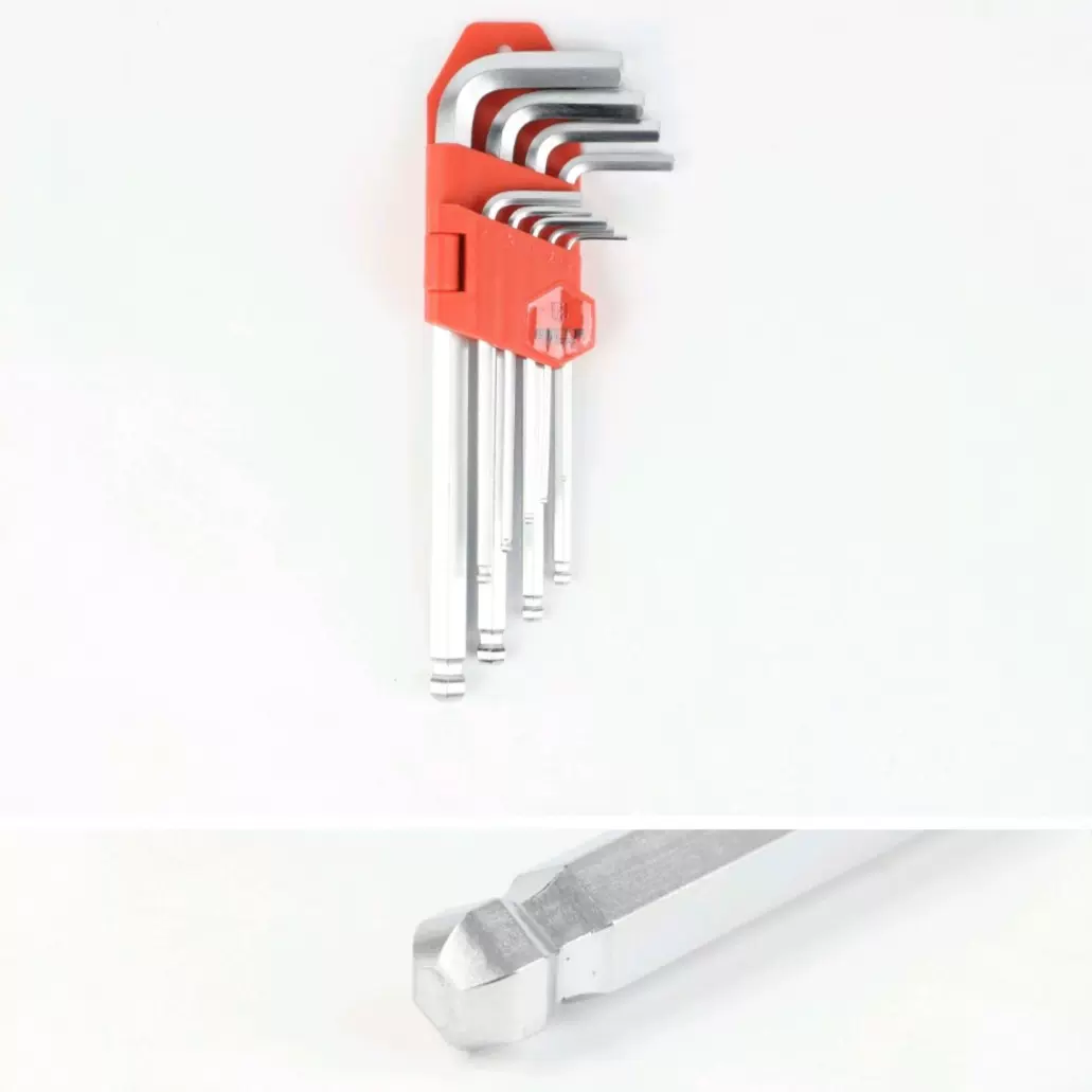 厂家批发镀镍哑光内六角套装L型内六角球头内六角扳手工具9PC球头