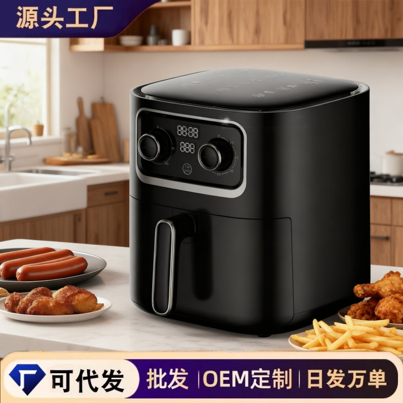 Air Fryer for Home Use, Touch-Type, 10L Large Capacity, Smart Knob Model, Multifunctional, Easy to Clean, Oil-Free