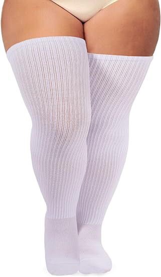 2025e Youlijian 75% Plus Size Women's Beautiful Leg Over-the-Knee Colorful Extended Sports Cotton Socks_voghion.com