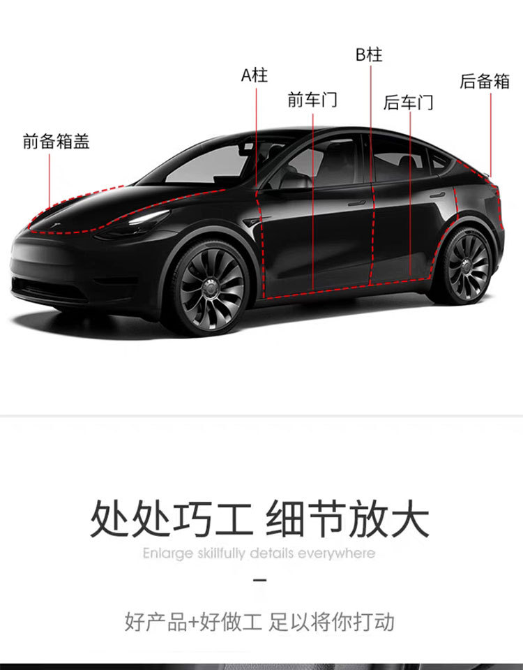 Applicable to the new version of Tesla model 3/Y door sealing strip for the whole car sound insulation and waterproof sealing rubber strip