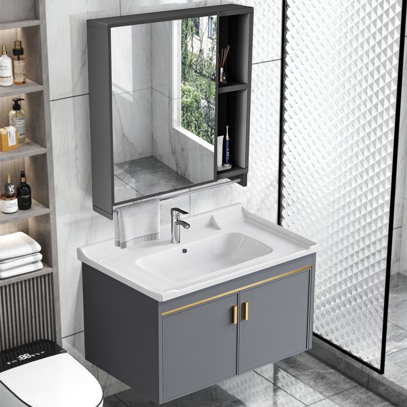 Space Aluminum Washbasin Cabinet Combination Bathroom Toilet Integrated Washbasin Small Apartment Washbasin Ceramic Washbasin