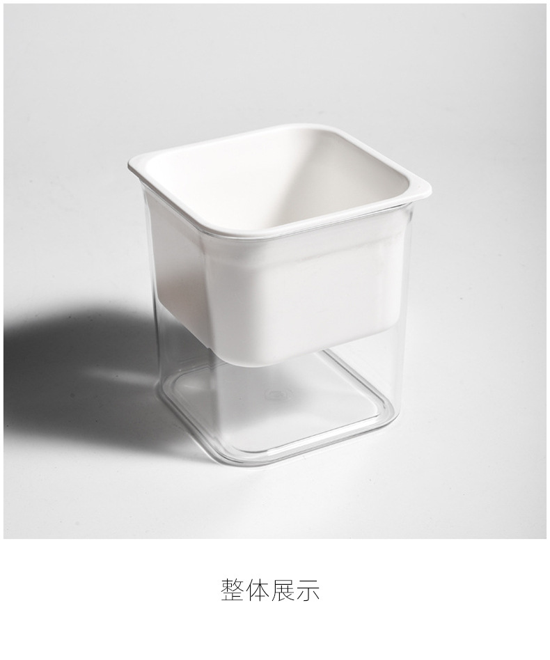 透明可视懒人绿萝自动吸水花盆花瓶方形大号塑料水培绿植养殖盆-