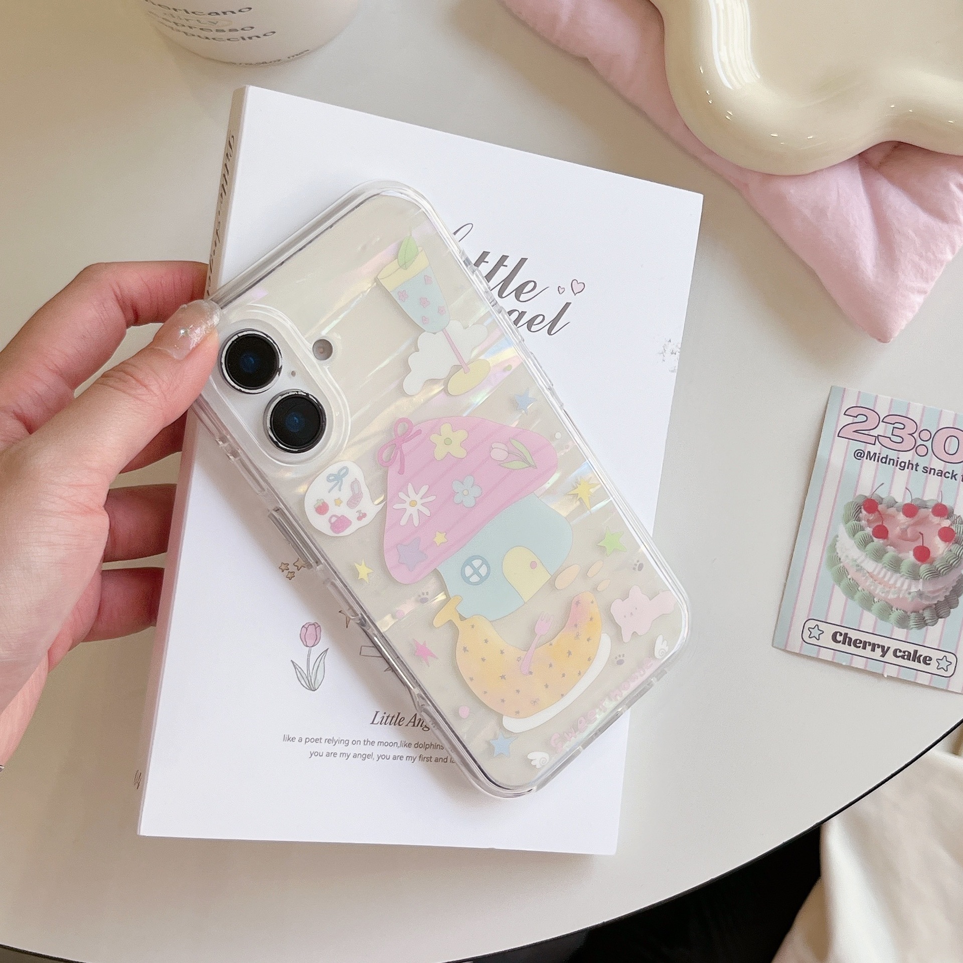 Ins viento patrón de concha casa plátano para iphone16ProMax funda para teléfono móvil Apple 14/15 mujer 13 nuevo