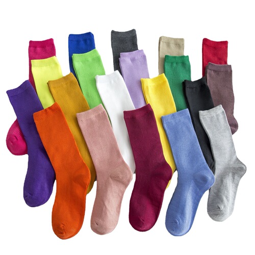 Pile socks girls colorful socks mid-tube thin summer ladies candy color cotton socks long socks summer street stall wholesale