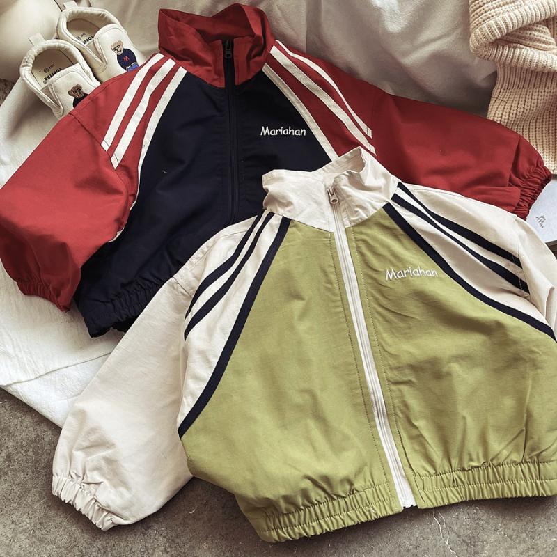 Fashionable children's jacket for boys with a round collar with…
