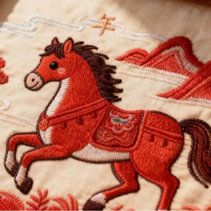 加工定制花朵系列卡通动物电脑刺绣布贴服饰装扮绣花布贴马年刺绣