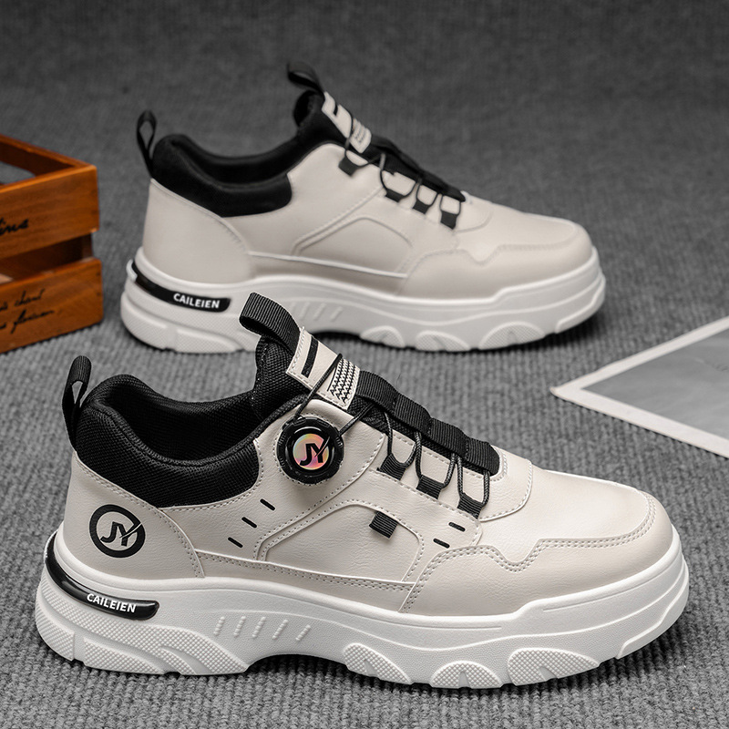 Zapatos de otoño para hombres 2025 nuevos zapatos de herramientas transpirables para hombres tendencia 100 zapatos blancos para hombres zapatos casuales de suela gruesa