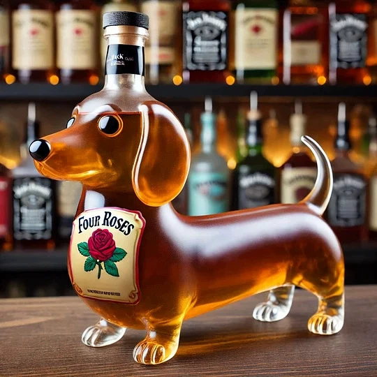 Dachshund Dog A (Flower Sticker)