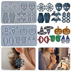 水晶滴ゴムdiyハロウィーンイヤリングクリスマスイヤリングペンダントアクセサリーシリコン金型セットクロスボーダー新商品