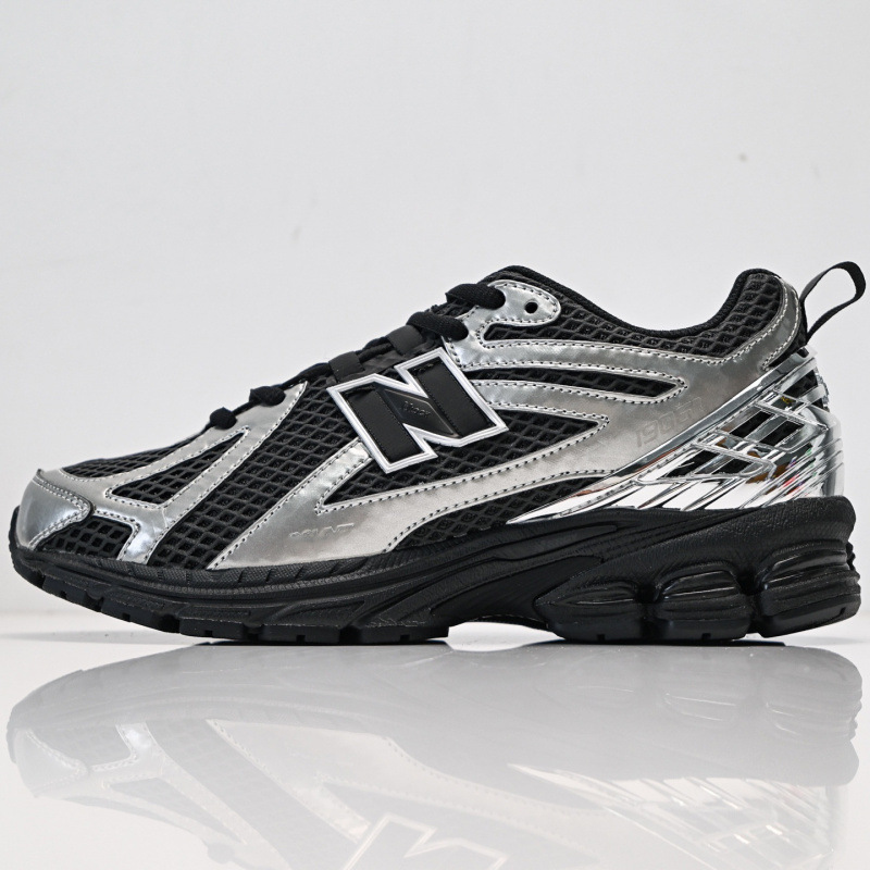 Original Nb 1906R Black and Silver Liquid Dad Shoes Retro Functional Daily Commuter Shoes Unisex Height-Increasing Sports Running Shoes