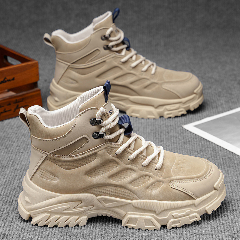 Zapatos masculinos de otoño, nuevos zapatos de alta ayuda, moda masculina, 100 zapatos de fondo grueso, botas deportivas y de ocio, botas de Martin