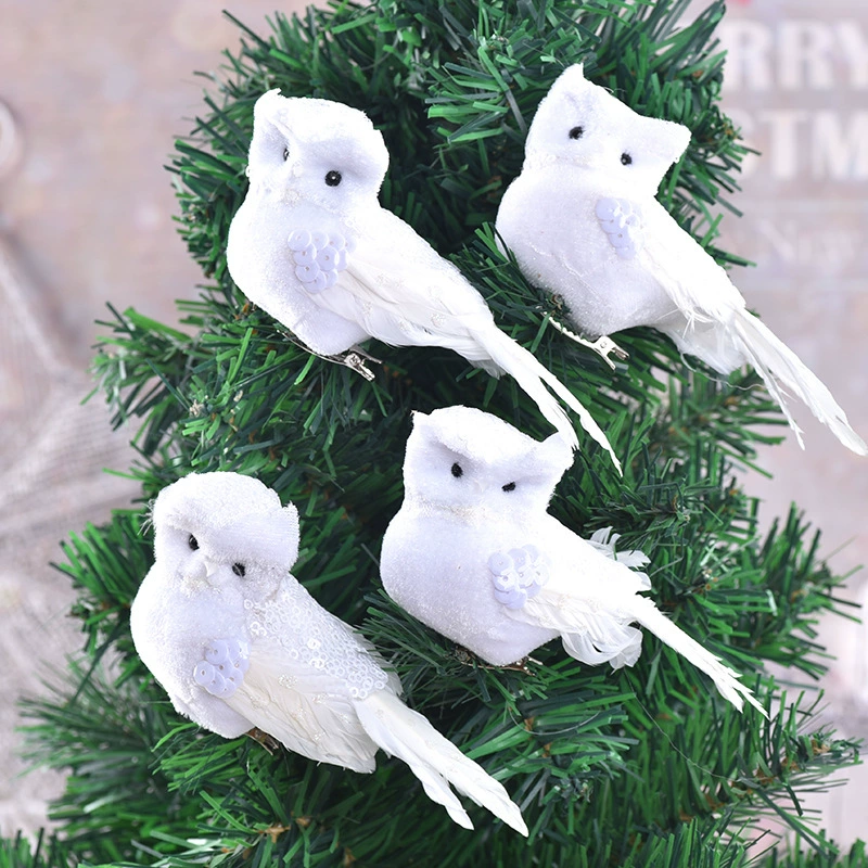 Simulation Owl Horticultural Christmas Decoration Bubble Feather Crafts Crafts Christmas Tree Decoration Swelling Spot Positive Wholesale
