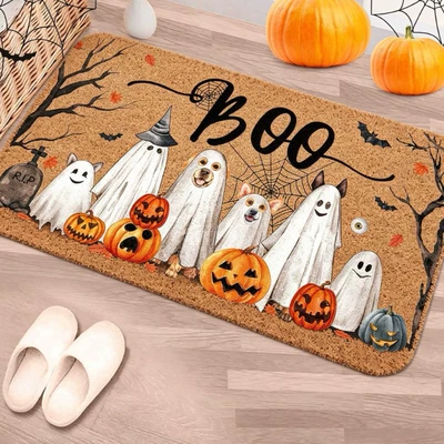 Cross-Border Halloween Decoration for Entrance Doors, Avtomobil döşəmə paspasları - zx-halloween-moment-h28-3040-silk-circle-without-overlocking