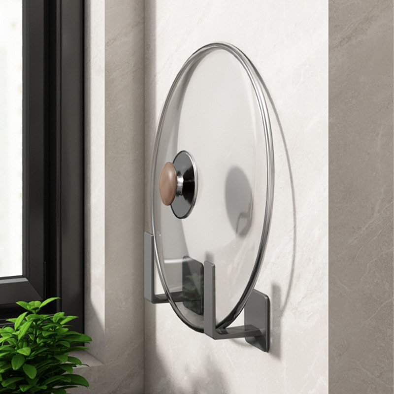 Pot Lid Wall-Mounted Screwless Cutting Board Holder Kitchen Wall Platter Placement Gadget Home Kitchen Board Storage Rack