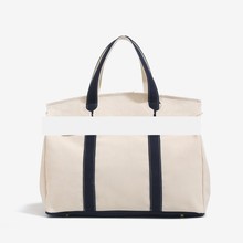 帆布包女2025新款高级感小众设计撞色手提包大容量通勤百搭包包