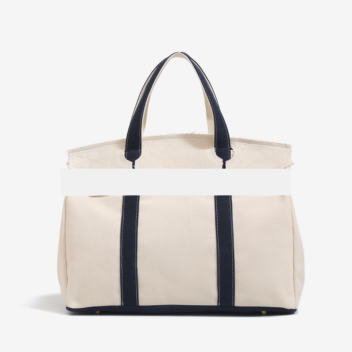 帆布包女2025新款高级感小众设计撞色手提包大容量通勤百搭包包