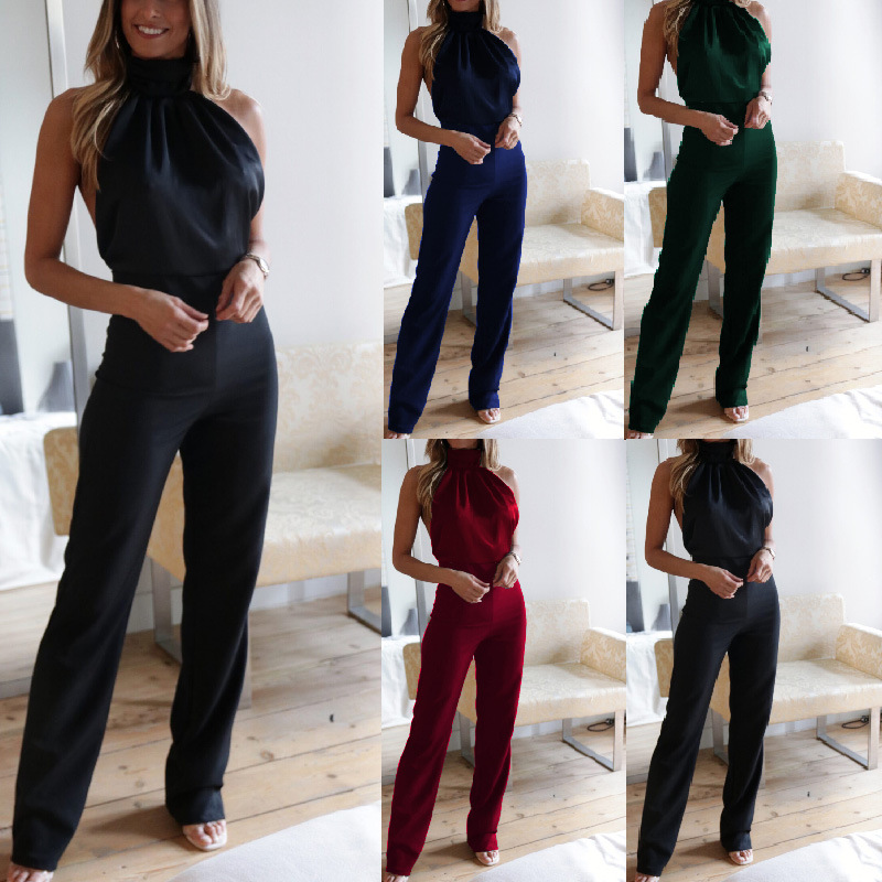 Women's Daily Fashion Solid Color Full Length Backless Jumpsuits display picture 1