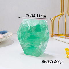 Natural lake blue exploded color fluorite geometric crystal raw material polishing home office desktop decoration accessory wholesale