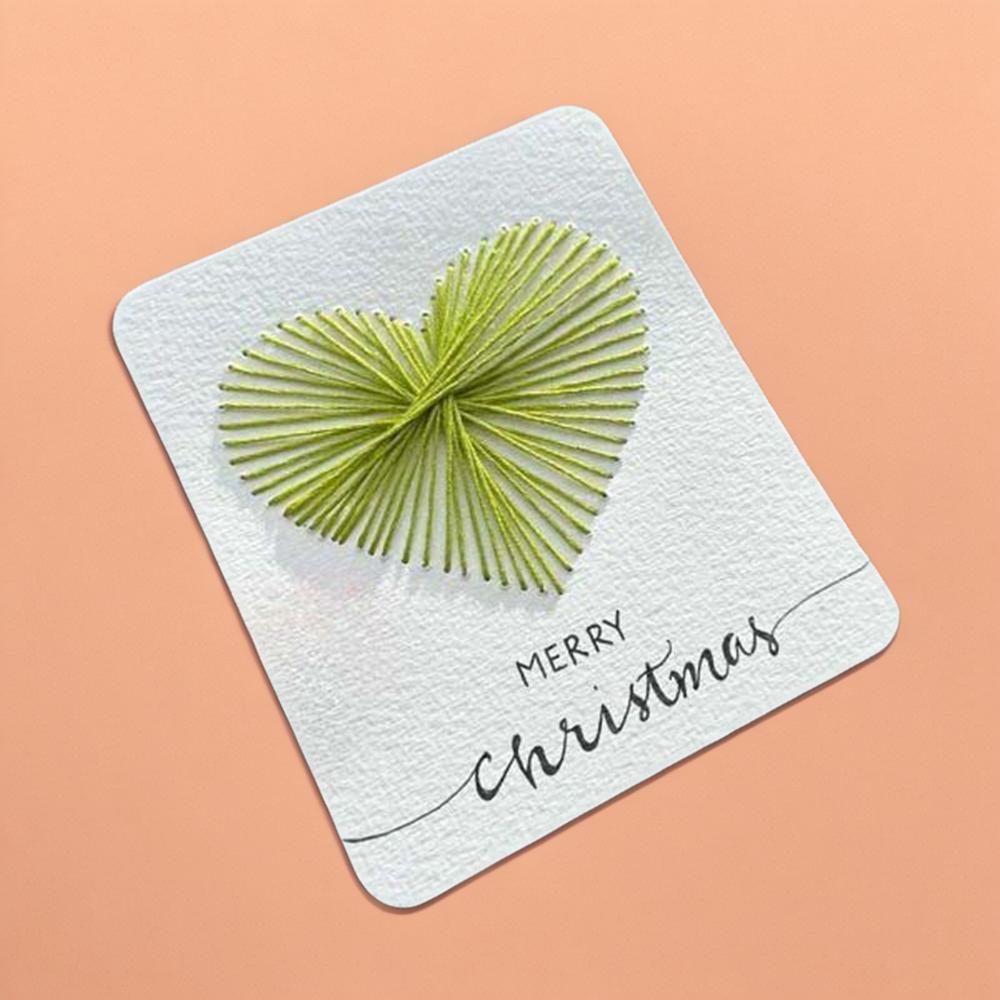 [자수 축하 카드] 완성된 사랑의 마음