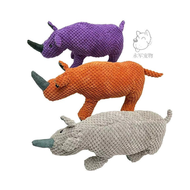 Amazon трансграничная игрушка для домашних животных звук и укус симуляция носорога игрушка для собак мультфильм Интерактивная плюшевая игрушка для собак