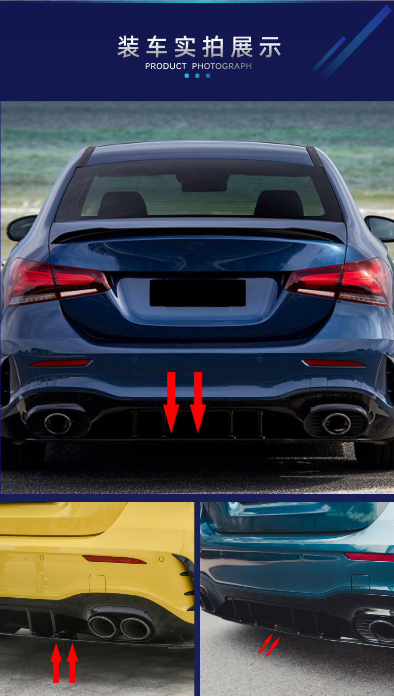 Suitable for Mercedes-Benz a W177 A35 A45 2018+ Amg Tail Spoiler Tail Lip Rear Lip Surround Modification Parts