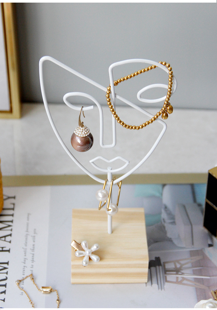 180g Weight Jewelry Rack Classification 1 Piece Quantity Iron Material Human Face Pattern Nordic Style, Modern Style Style Nordic Style Modern Style Human Face Iron Jewelry Rack 7