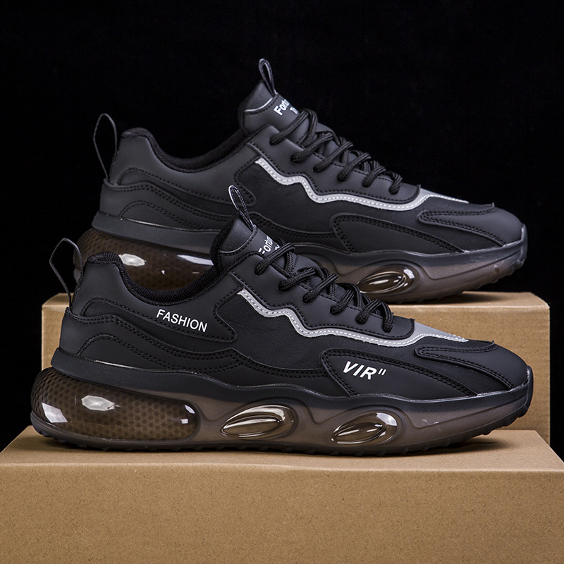 Unisex Running Shoes With Plush Leather And Thick Increased Sole_voghion.com