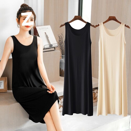 Relaxed Modal Blouse Dress for Women, Summer Hooded Round Neck Sleep Dress, Thin Version, Innerwear Base Dress, Home Knee-Length Dress