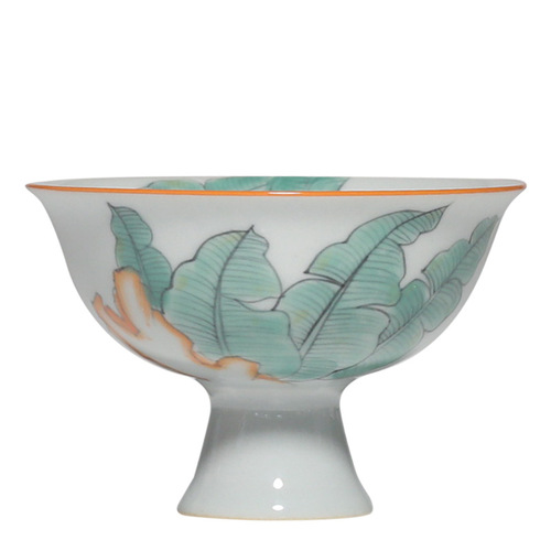 Retro hand-painted banana master cup underglaze color ceramic high-foot tea cup household kung fu tea set single cup